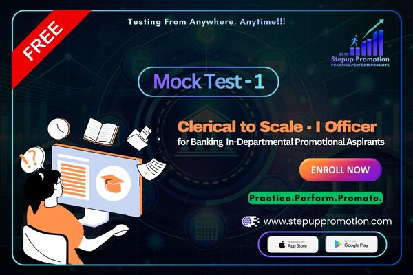Free Mock Test-1 (Clerical to Scale-I Officer) for Banking In-Departmental Promotional Aspirants cover