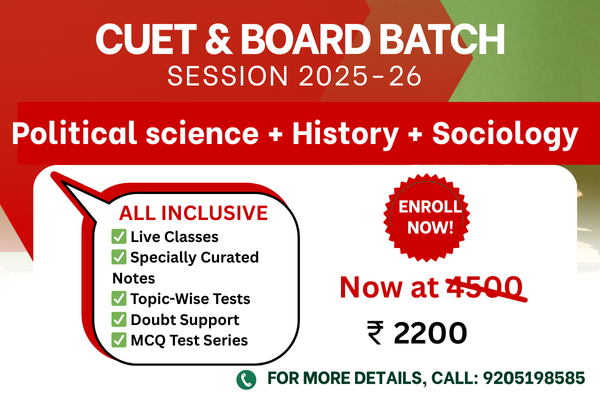 Class 12 History–Political Science–Sociology | Board + CUET Complete Combo cover