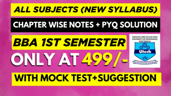 MAKAUT 1ST YEAR BBA CHAPTER WISE NOTES+PYQ WITH SOLUTION cover