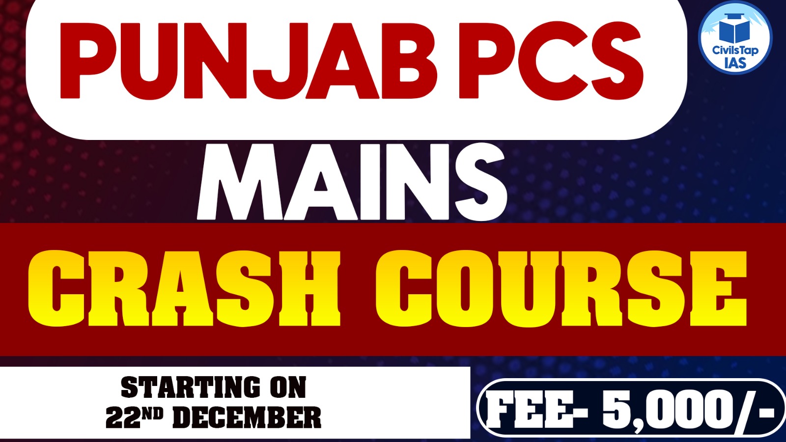 Punjab PCS Mains Crash Course cover