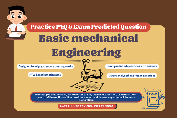 Basic Mechanical Engineering PYQ and Expected Question cover