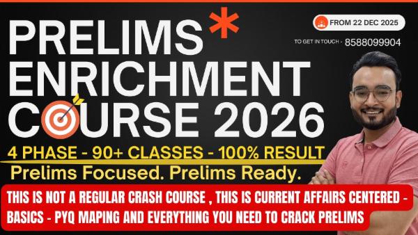 Prelims Enrichment Course (PEC) 2026 | 4 Phase 90+Classes 6month | Prelims Ready cover