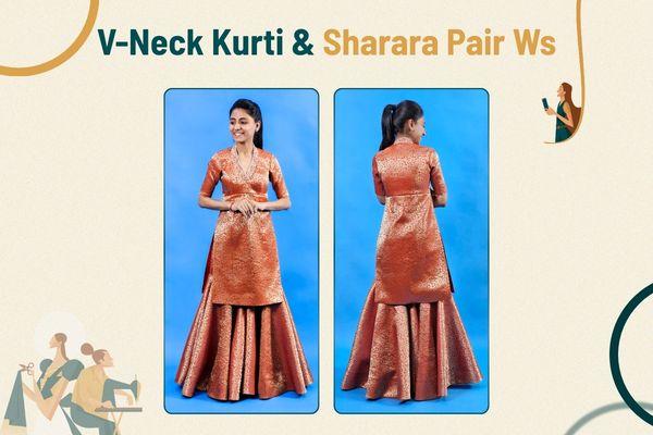 V-Neck Kurti & Sharara Pair Workshop cover