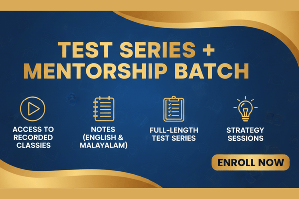 Test Series + Mentorship Batch for kerala psc degree prelims 2026 cover