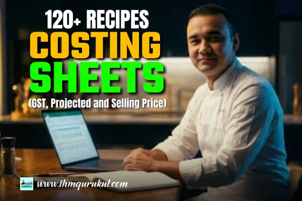 120+ Recipes Costing Sheets (GST, Projected and Selling Price) cover