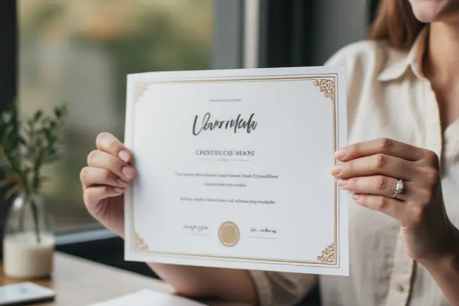 Professional Certificate of Completion