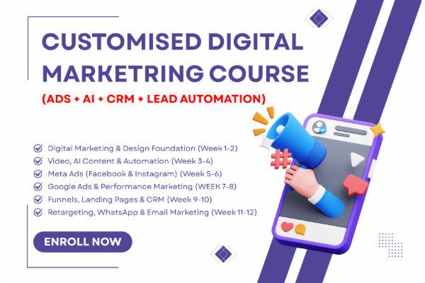 Customised Digital Marketring Course (Ads + AI + CRM + Lead Automation) cover
