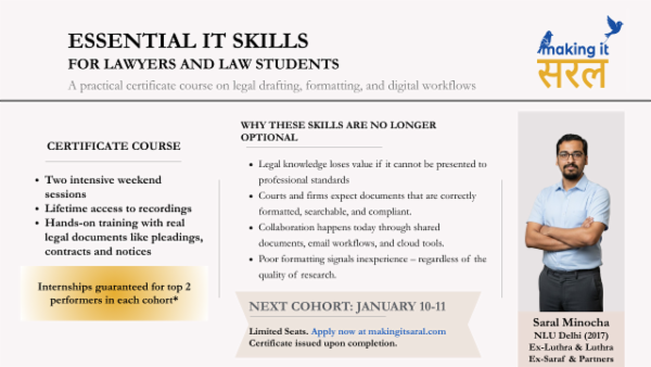 (Jan 10-Jan 11 Cohort) Essential IT for Lawyers and Law Students - Live classes Copy cover
