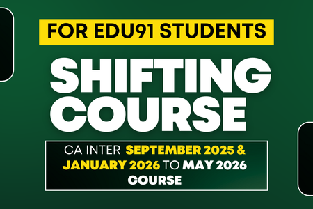 CA Inter Shifting Course for September 2025 & January 2026 to May 2026 cover