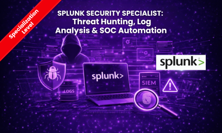 Splunk Security Specialist Threat Hunting, Log Analysis & SOC Automation cover