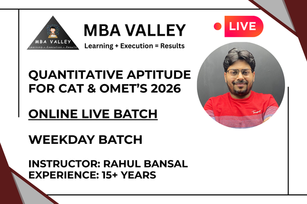 Quantitative Aptitude For CAT & OMET'S 2026 (Online Live Weekday Batch) cover