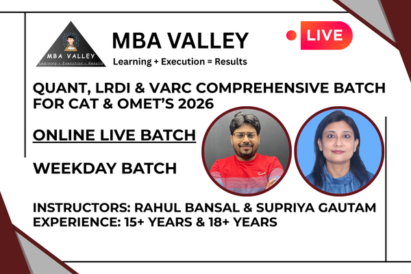 Quant, LRDI & VARC Comprehensive Batch For CAT & OMET'S 2026 (Online Live Weekday Batch) cover