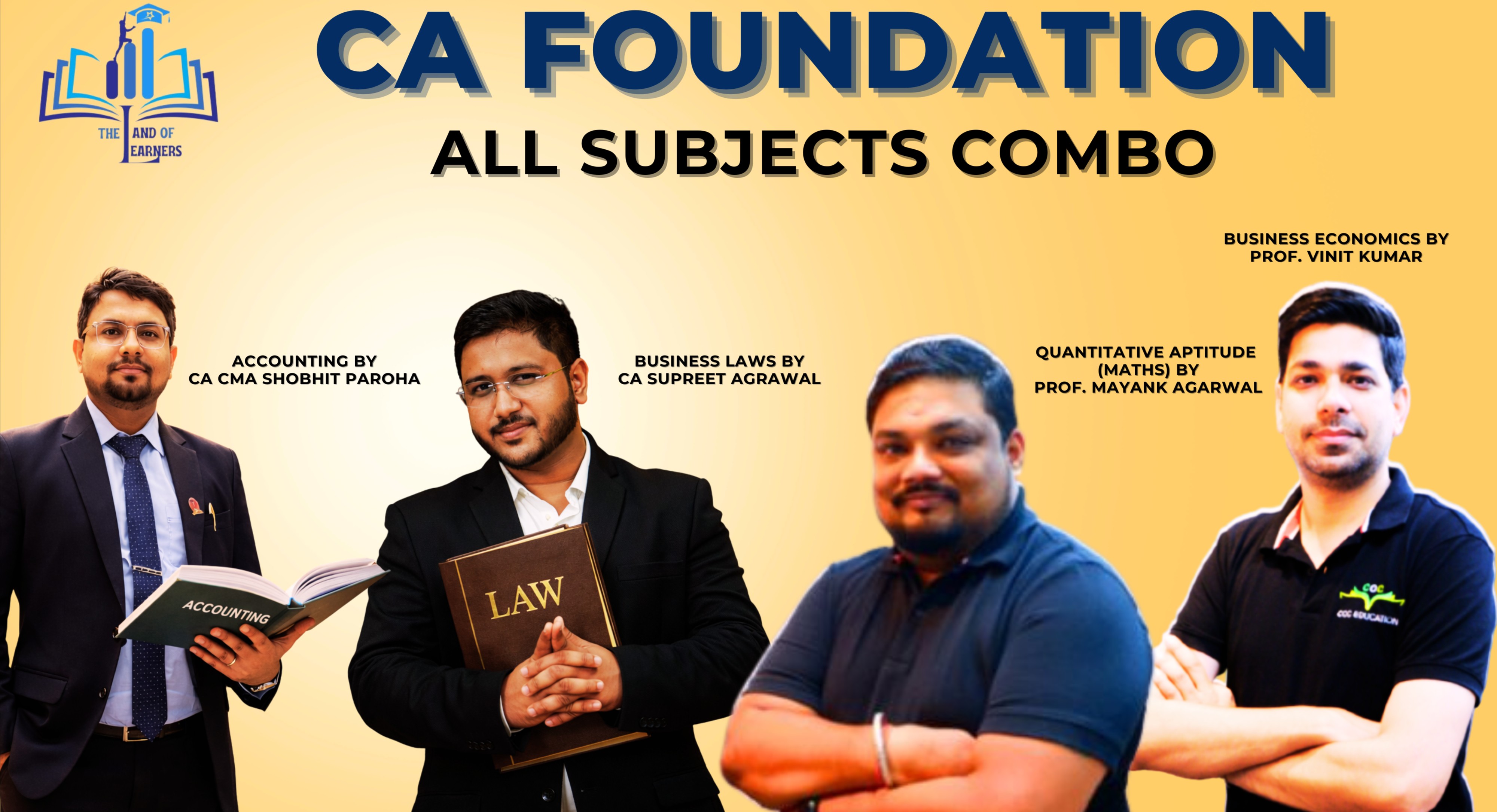 CA Foundation All Subjects Combo - Accounting, Business Laws, Quantitative Aptitude (Maths) & Business Economics (TLOL x COC) cover