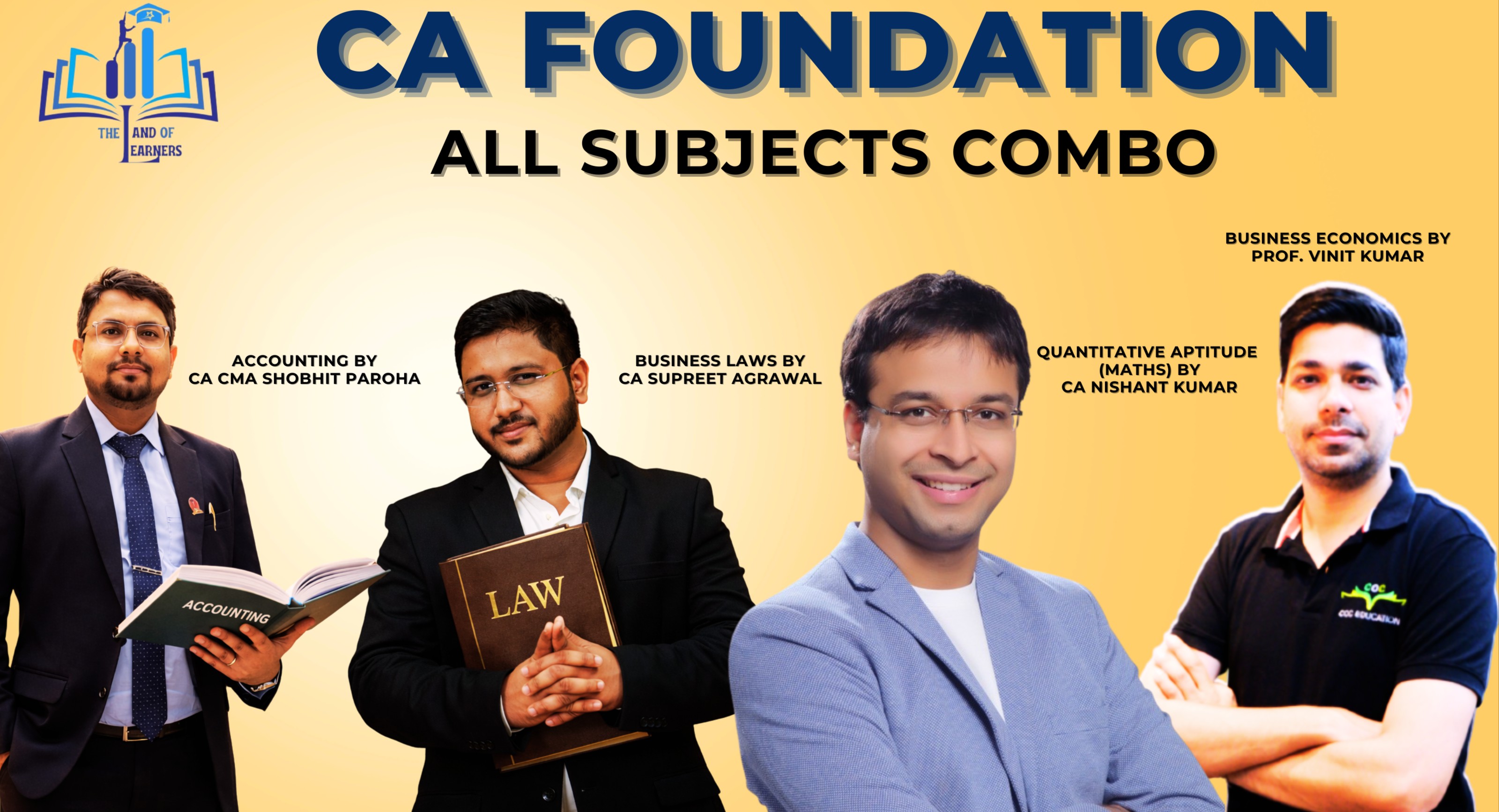 CA Foundation All Subjects Combo - Accounting, Business Laws, Quantitative Aptitude (Maths) & Business Economics cover