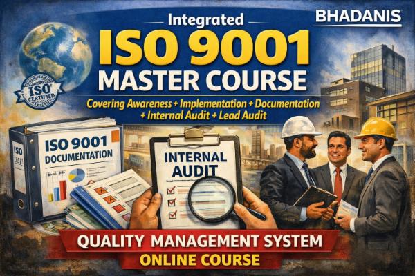 Integrated ISO 9001 Master Course Covering Awareness + Implementation + Documentation + Internal Audit + Lead Audit ( QUALITY MANAGEMENT SYSTEM) ONLINE COURSE cover