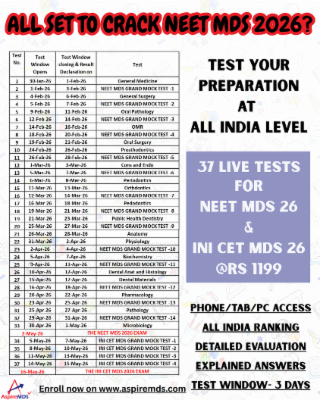 Online Test series - NEET MDS 26 & INI CET MDS MAY 26 cover