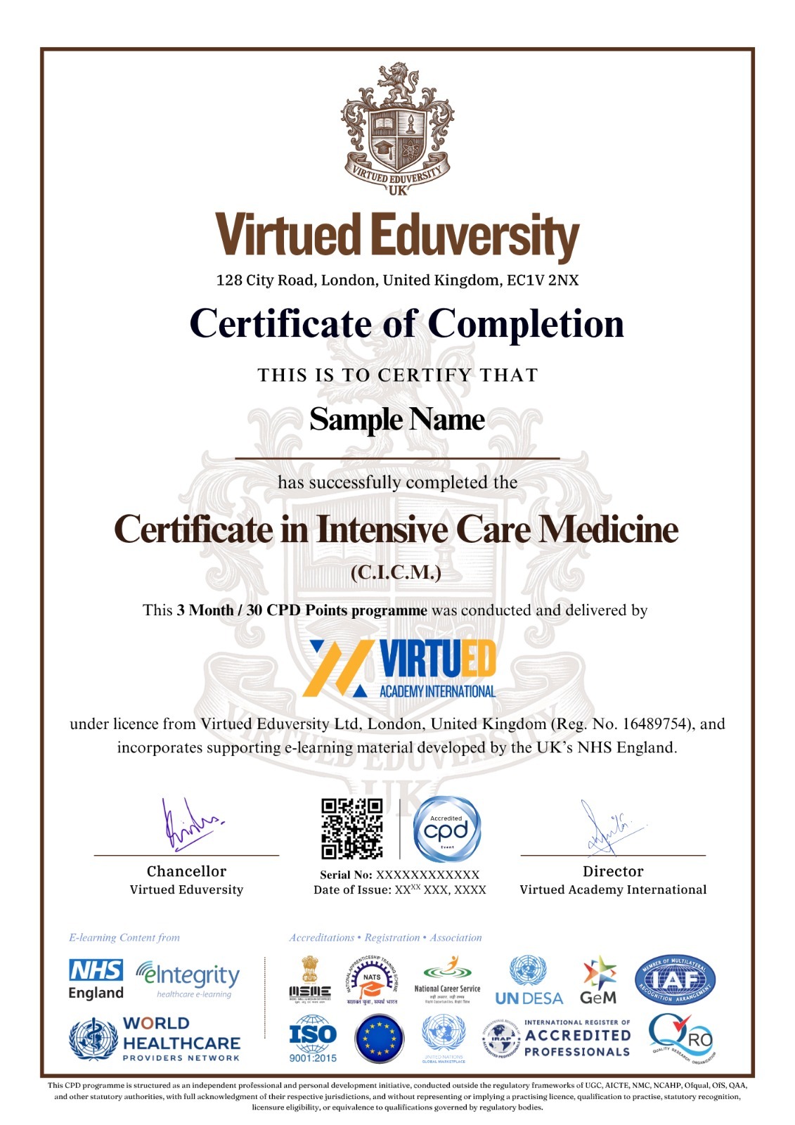 Certificate in Intensive Care Medicine certificate preview 1