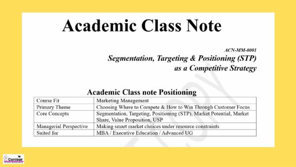 Segmentation, Targeting & Positioning (STP) as Competitive Strategy cover
