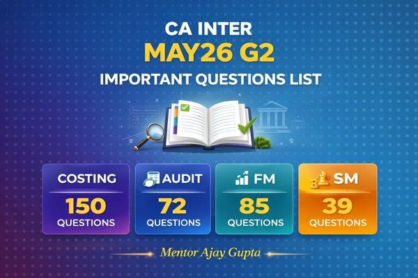 CA INTER MAY26 G2 IMPORTANT QUESTIONS LIST cover