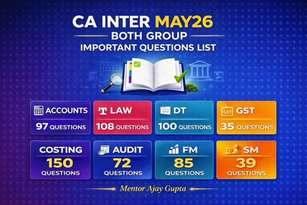 CA INTER MAY26 BOTH GROUP IMPORTANT QUESTIONS LIST cover