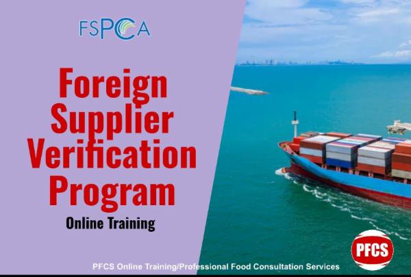 FSPCA Foreign Supplier Verification Program (FSVP Training) cover