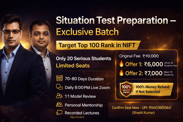 NIFT Situation Test Exam Prep : BATCH - 01 (2026) cover