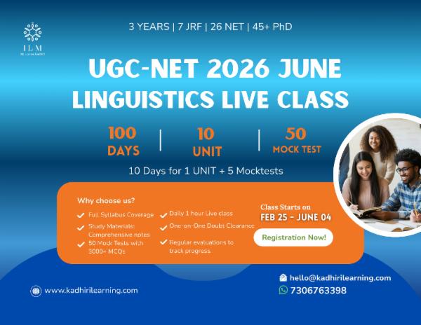 UGC-NET LINGUISTICS JUNE 2026 LIVE CLASS cover