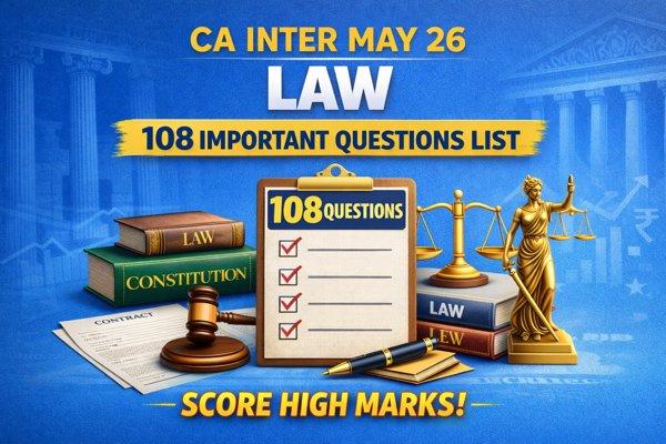CA INTER MAY26 LAW IMPORTANT QUESTIONS LIST cover