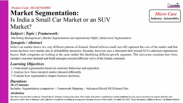 Market Segmentation: Is India a Small Car Market or an SUV Market? cover