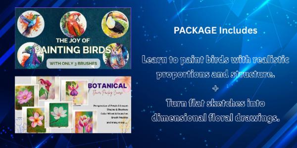 Joy of Bird Painting & Floral Painting Course PACKAGE cover