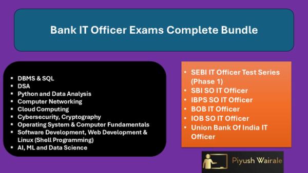 Bank IT Officer Course and Test Series | For SBI, IBPS, IOB, BOB IT officers Exam cover