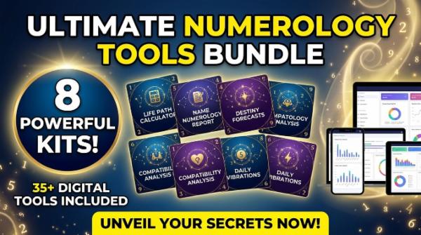 Ultimate Numerology Tools Bundle – 8 Powerful Kits (35+ Tools) cover