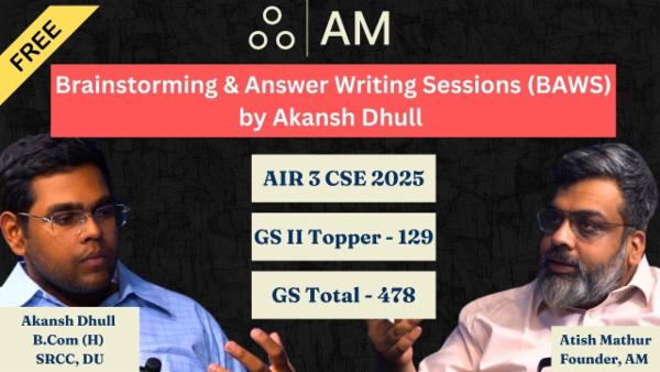 Brainstorming Answer Writing Session (BAWS) by Akansh Dhull AIR 3 cover