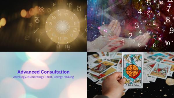 Advanced 1:1 Consultation with Astrology, Numerology, Tarot, Basic Energy Healing cover
