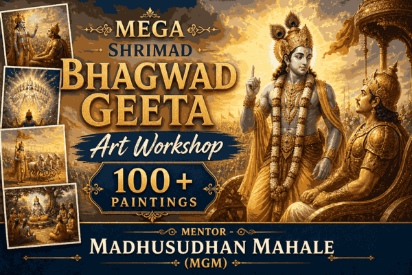 BHAGAVAD GITA MEGA WORKSHOP - 100 PLUS ARTWORKS - LIVE (ON GOING , JUST STARTED) cover