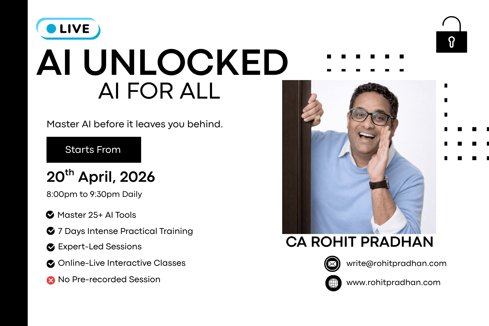 AI UNLOCKED: AI FOR ALL (Online-Live) cover