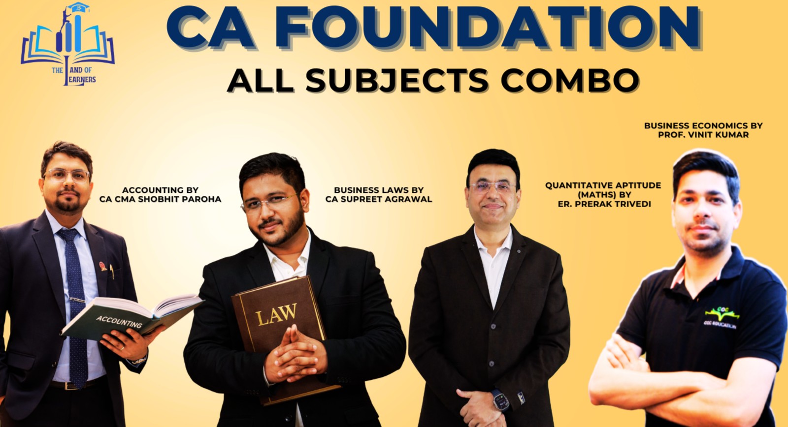 CA Foundation All Subjects Combo - Accounting, Business Laws, Quantitative Aptitude (Maths) & Business Economics cover