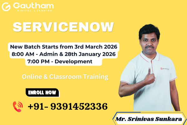 ServiceNow Live Classes : New Batch Starts from 3rd March 2026 - Admin 8:00 AM & 28th January 7:00 PM - Development cover