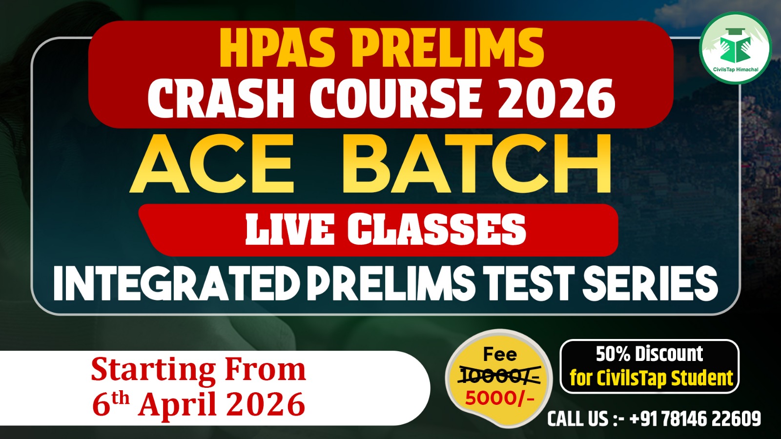 HPAS/NT/Allied Prelims 2026 Live ACE Batch- 3 cover