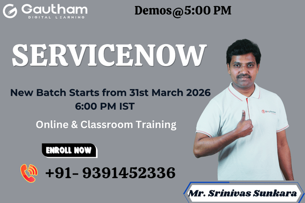 ServiceNow Live Classes : New Batch Starts from 31st March 2026 6:00 PM cover