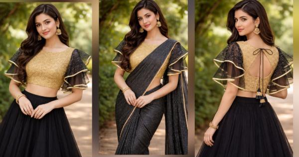 Boat Neck Blouse with Butterfly Sleeve cover