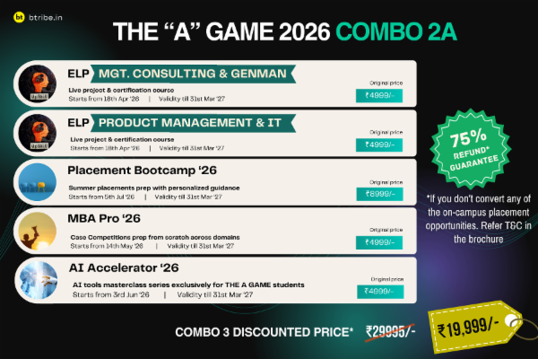 The A Game Combo 2A 2026: ELP (Consulting & GenMan + ProdMan & IT) + Placement Bootcamp + MBA Pro + AI Accelerator cover