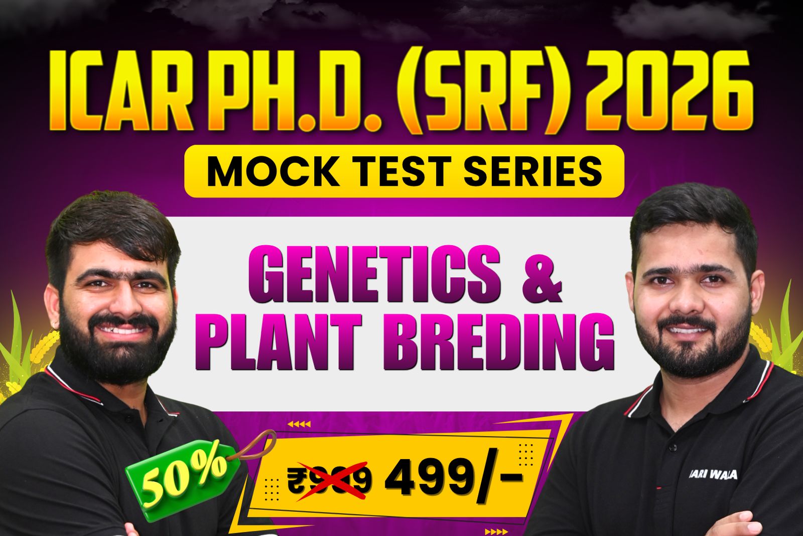 ICAR Ph.D. (SRF) Genetics & Plant Breeding Mock Test 2026 cover