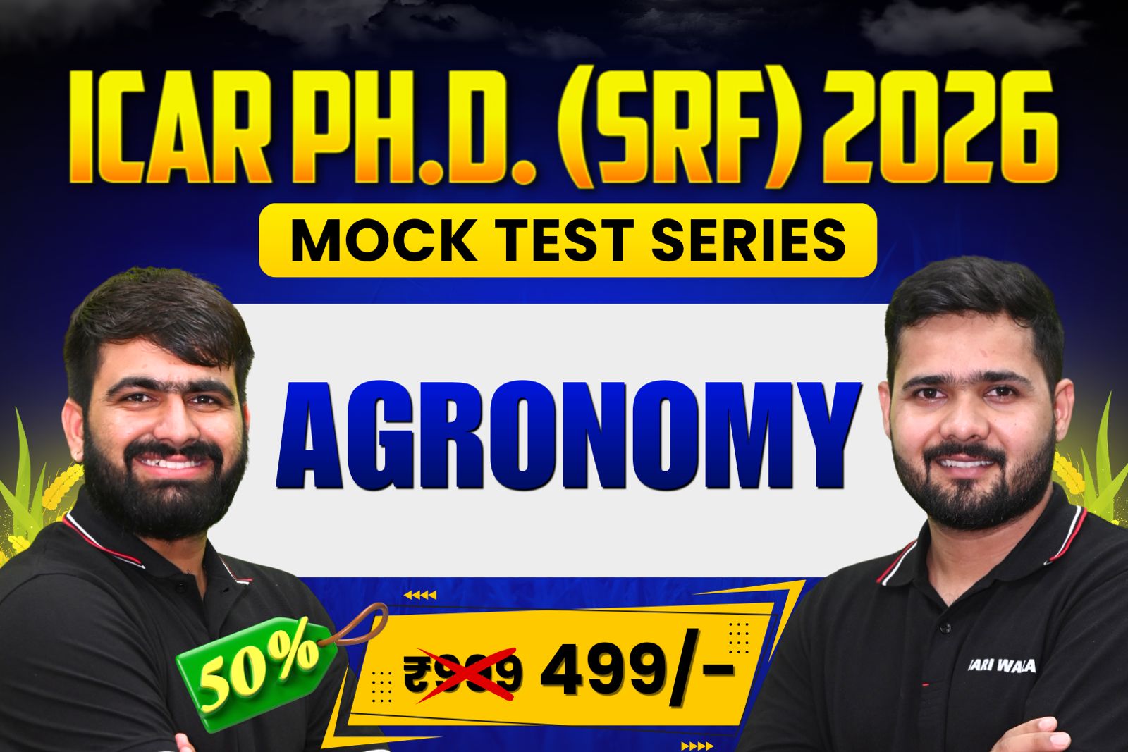 ICAR Ph.D. (SRF) Agronomy Mock Test Series 2026 cover
