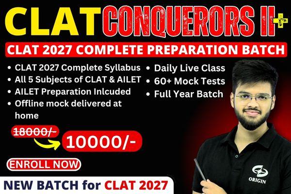 CLAT Conquerors+ II : CLAT 2027 Complete Preparation Batch cover