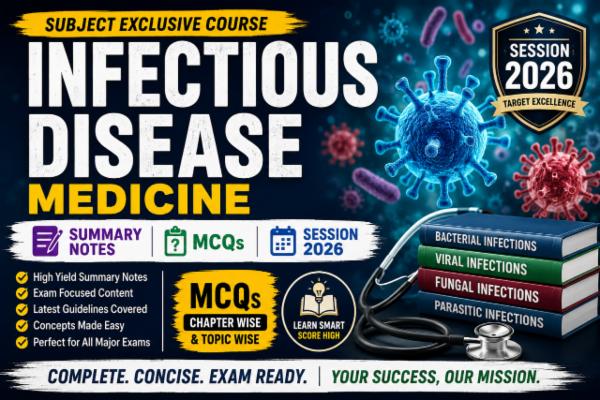 Infectious Disease Medicine Summary notes, MCQs, session 2026 Subject Exclusive Course cover