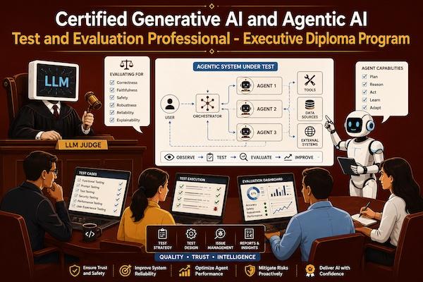Certified Generative AI and Agentic AI Test and Evaluation Professional - Executive Diploma Program cover