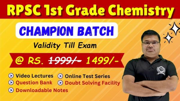 RPSC PGT (1st Grade) Chemistry - Champion Batch (Validity Till Exam) cover