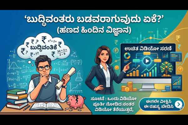 ಬುದ್ದಿವಂತರು ಬಡವರಾಗುವುದು ಏಕೆ?- (ಹಣದ ಹಿಂದಿನ ವಿಜ್ಞಾನ)-ಈಗಲೇ ವೀಕ್ಷಿಸಿ ಈ ರಹಸ್ಯ ಬೇದಿಸಿ cover