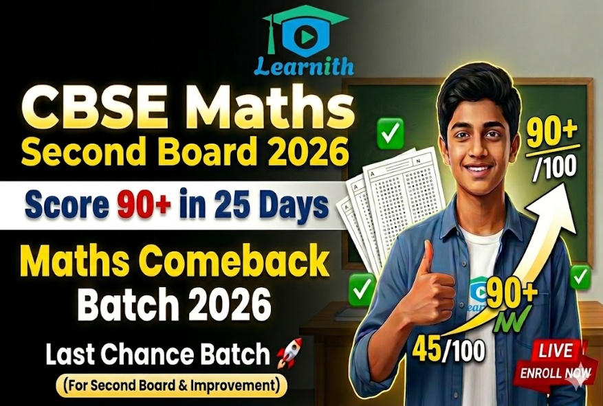 Class 10 Maths Comeback Batch 2026 Score 90+ in 25 Days | Live + Recorded cover